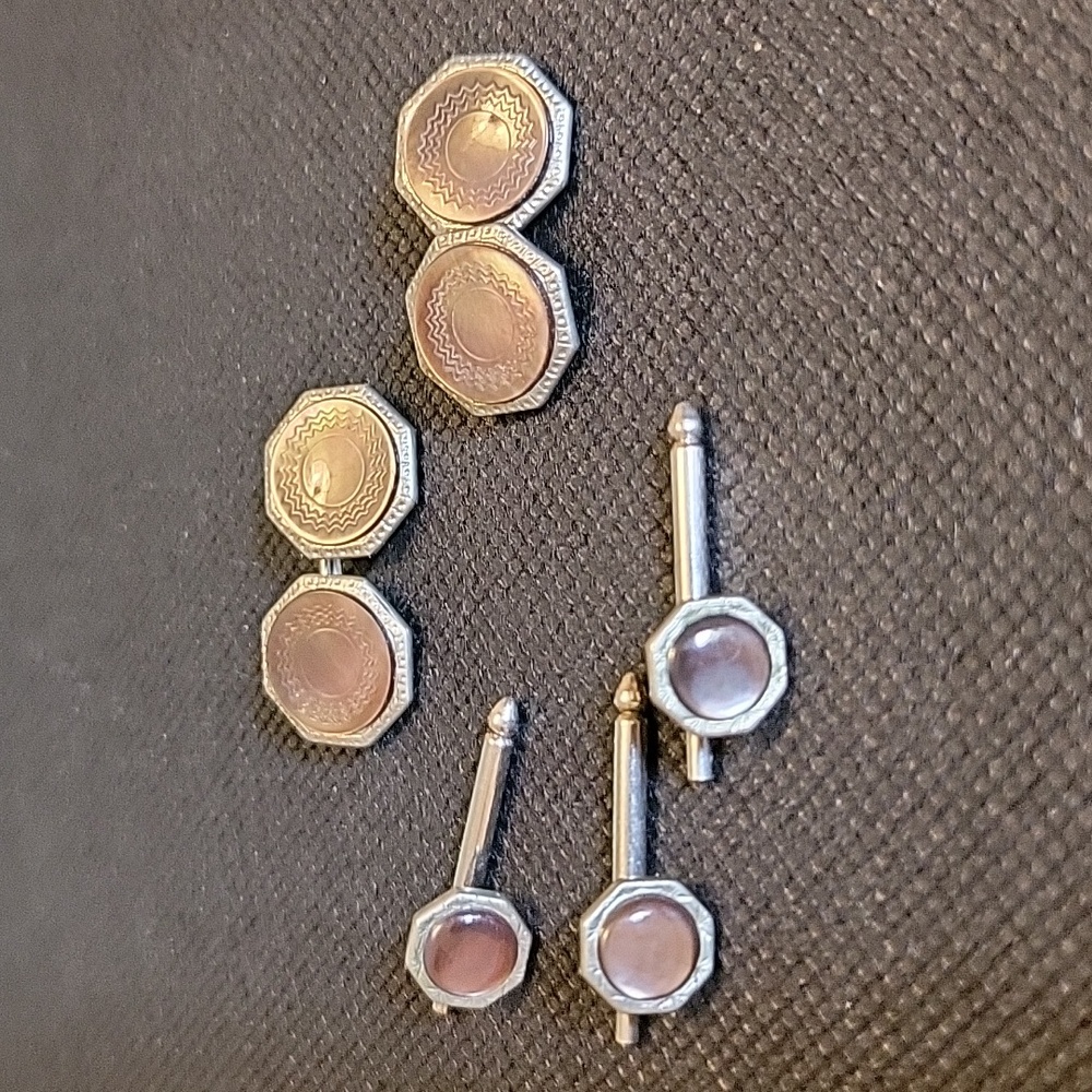 Cuff links and shirt pins